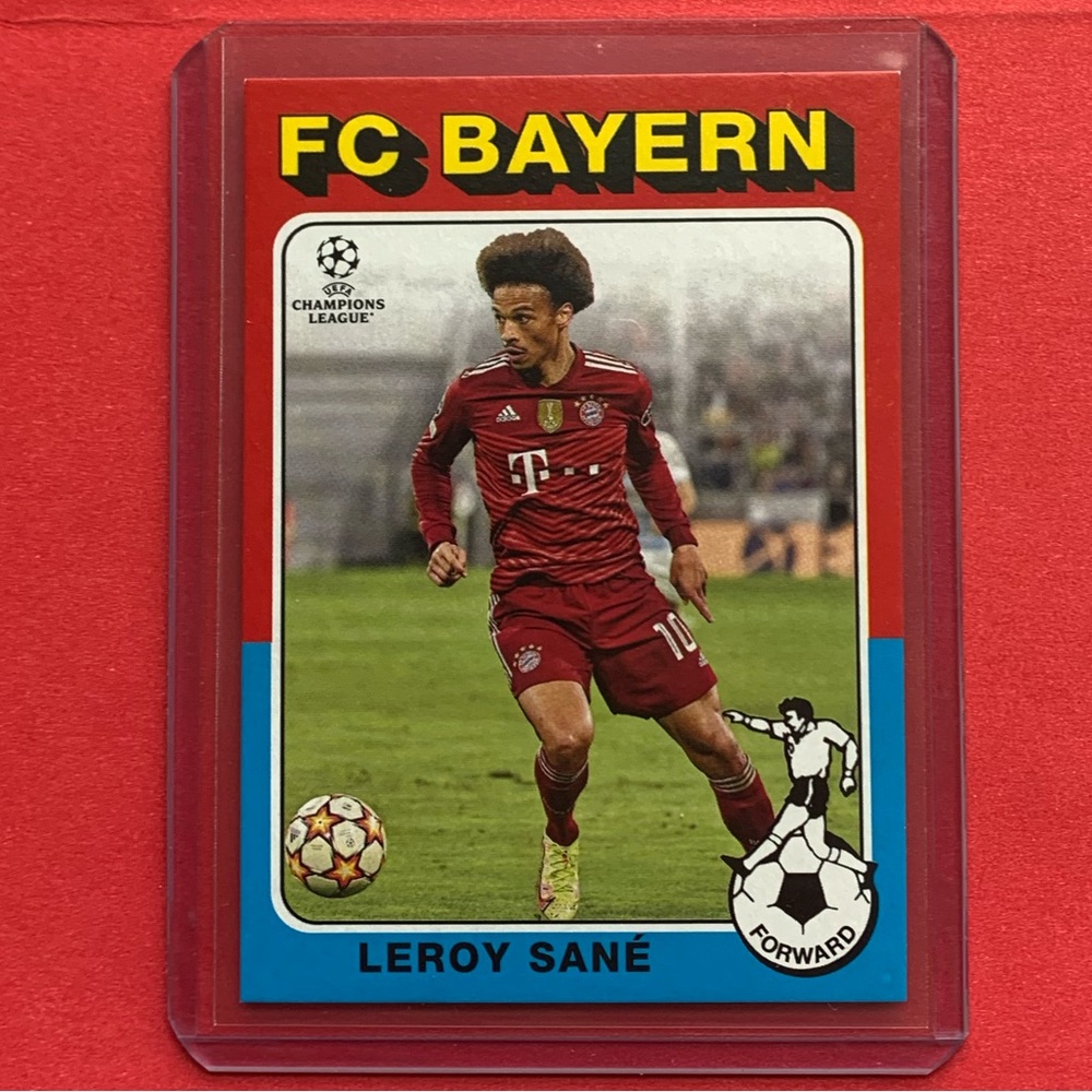 Leroy Sane #75-05 2022 Topps Champions League [1975 Reprint] Card Soccer Card